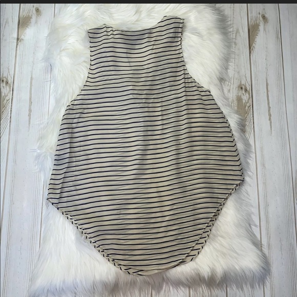 The Reformation 100% Silk Striped Lace Up Blouse - Picture 8 of 8